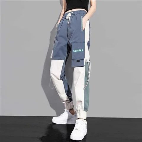 

NEW Women Pants Big Pockets Cargo pants Women High Waist Trouser Female Loose Streetwear hip hop joggers pants