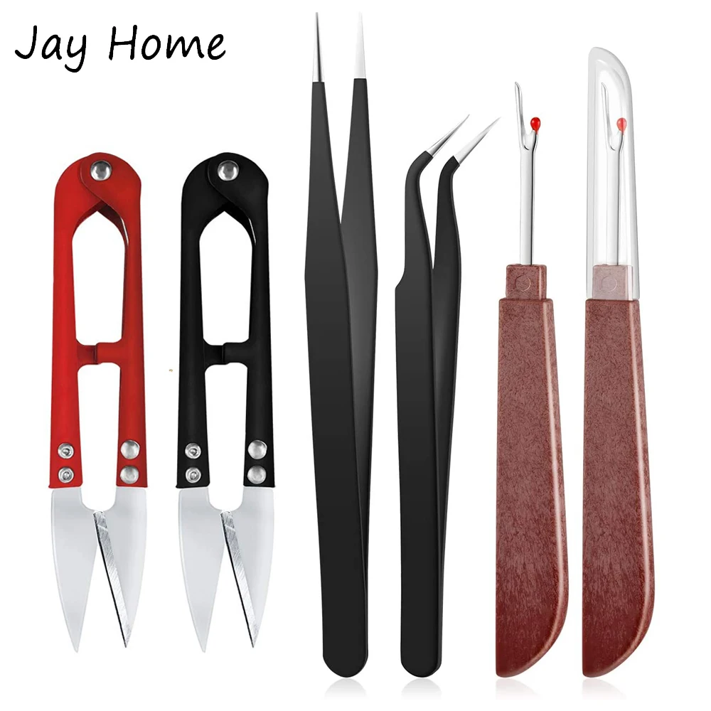 4pcsSewingSeamRipperKitSeamRippersStitchRemoverThreadRemoverScissorsTweezersfor