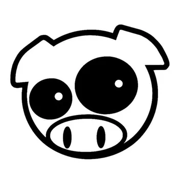 

Car Sticker MAD PIG MASCOT RALLY Fun Animal Motorcycle Applique Car Model Applique Cover Scratch Black/White, 14cm*12cm