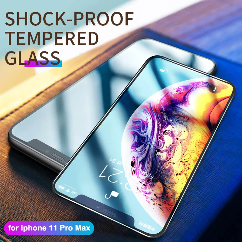 for iPhone 11 ProMax HOCO для Apple iPhone 11 pro Max X XS Max XR HD закаленное защитная стеклянная пленка для экрана полная защитная крышка+ инструмент для установки - Цвет: for iPhone 11 ProMax