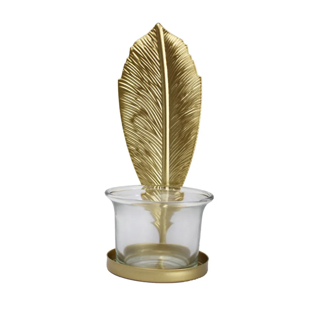 Скандинавские листья железный светильник подсвечник Фонарь ремесла ...