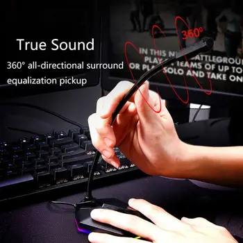 

Gaming Microphone USB 3.5mm Recording Chatting Mic for Desktop PC Computer