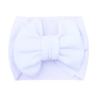 Elegant Big Bow Baby Headband - Solid Color Elastic Hair Accessory