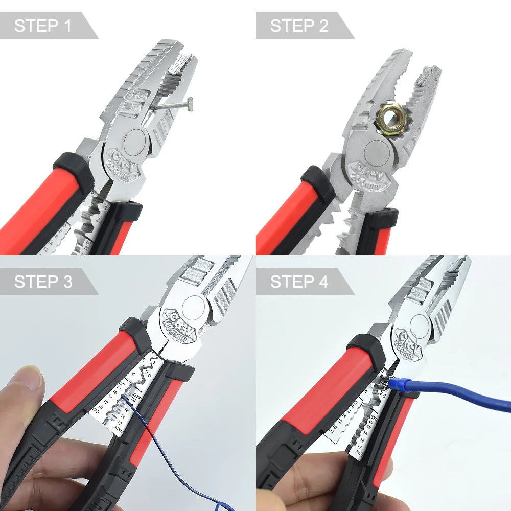 Goedkoop NEWACALOX 8 Multitool Draad Tang Lange Neus Tang Sieraden Maken Handgereedschap Kniptang Draad Stripper Krimptang voor thuis