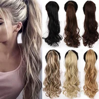 WTB 22" Long Wavy Wrap Around Clip In Ponytail Hair Extension Heat Resistant Synthetic Natural Wave Pony Tail Fake Hairpieces 1
