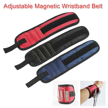 

Magnetic Tool Wristband Portable Electrician Wrist Tool For Holding Screw Nails Drill Bits Wrench Hammer With 3 Magnet Home Tool