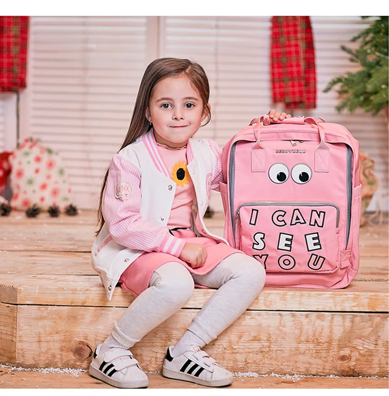 

South Korea Genuine Product BEDDYBEAR CHILDREN'S School Bags Primary School with Big Eye Cute Pattern Backpack Men And Women Chi