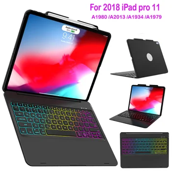 

Case For ipad pro 11 7 Colors Backlight Wireless Bluetooth Keyboard Cover for 2018 ipad pro 11 Case