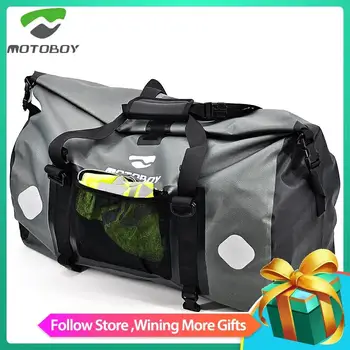 

Motoboy Motorcycle Riding Waterproof Tour Bag Biker Motorcycle Seat Bags Black PVC 60L Motor Travel Waterproof Bag Rear