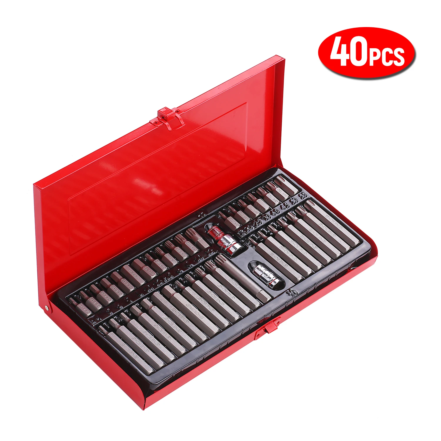 40pcs/Set Daily Use Screwdrive Kit 21/2&quot 3/8&quot Drive Nut Driver Bit Set CR-V Chorme Vanadium Steel Hex Head Socket Screw |