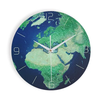 

Creative Wall Clock Glowing Earth Luminous Earth Glow in the Dark Clock Decoration for Kids Living Room Baby Playroom Home Offic
