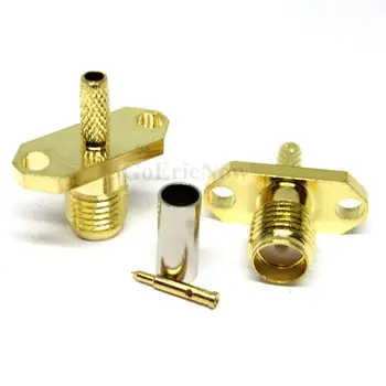 

10 pcs RF Coaxial SMA/RP SMA Jack with Female Basket in RF Connector Panel Mount 2 Holes for RG316 Adapter