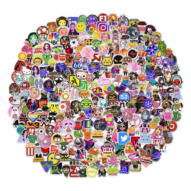 1000 PCS Stickers,Large Mixed Funny Cool Cartoon Random For Laptop Bike Skateboard Luggage Helmet Waterpoof Toys Jdm Stickers