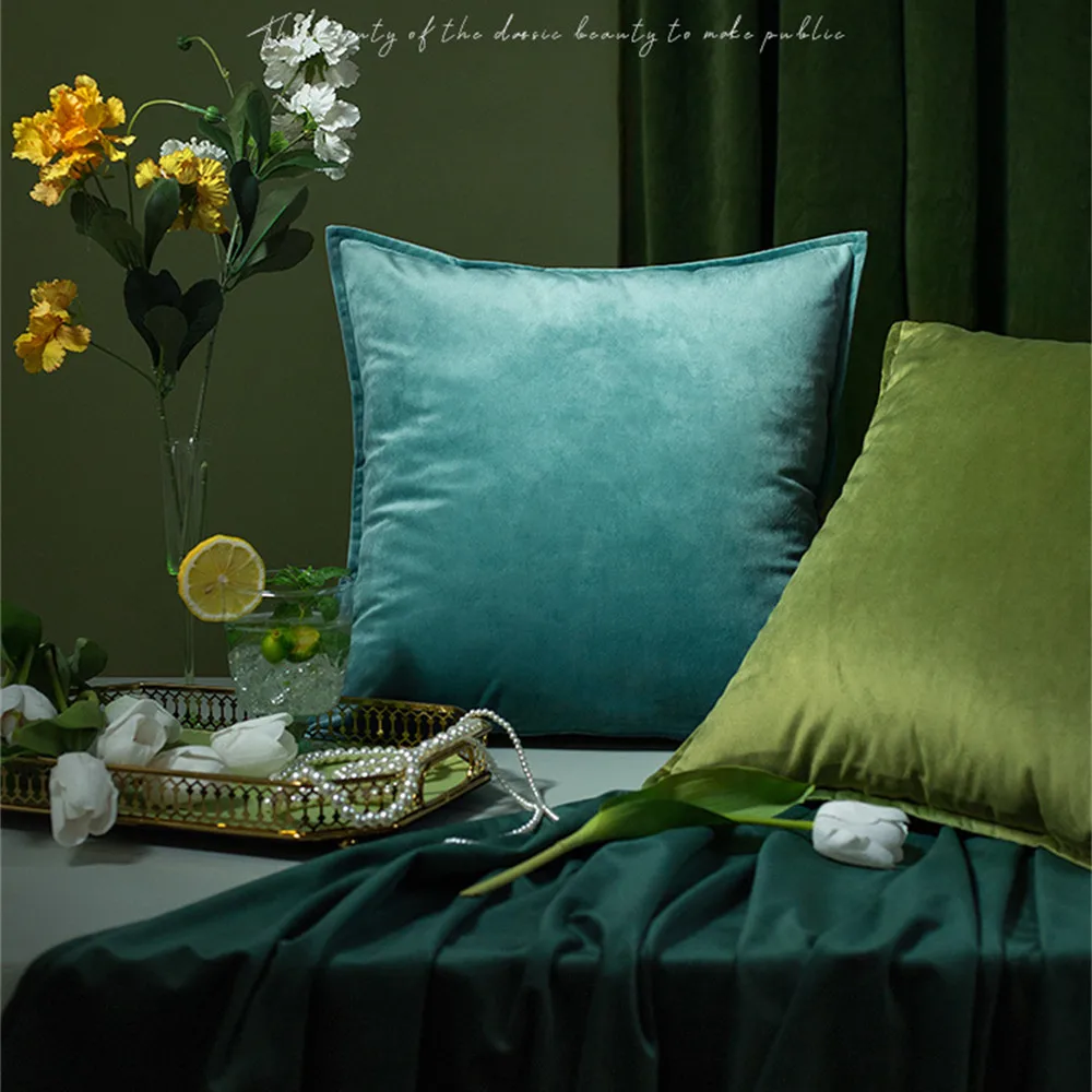 Monochrome Velvet Throw Pillow Covers, Luxury Cushion Cases for