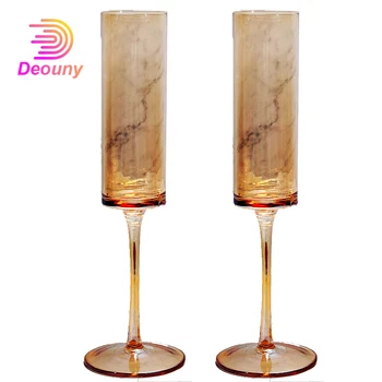 

DEOUNY 175ml Cup Moet Champagne Glass Flute-Shaped Goblet Crystal Glass European-Style Creative Wine Glass Kitchen Dining Bar