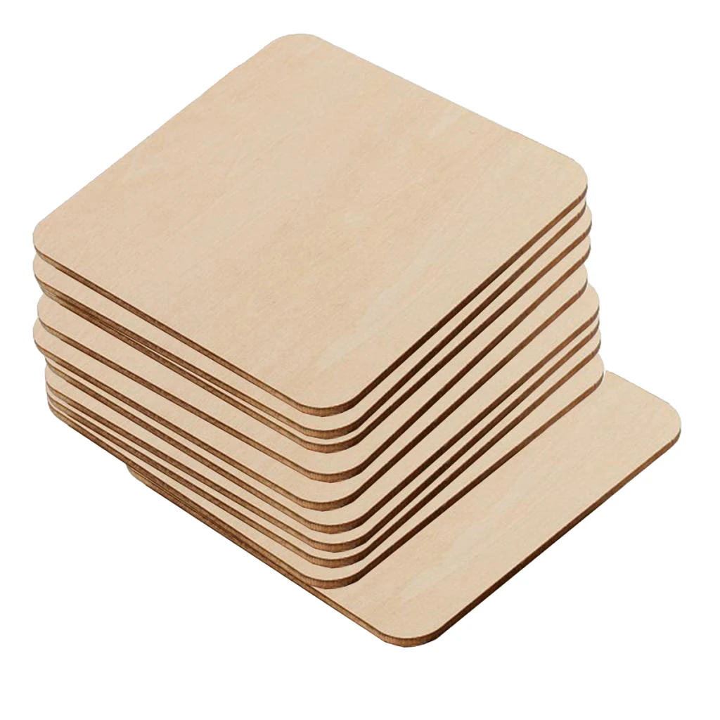 10pcs Wooden Discs Wooden Plate Wood Plates For Crafting And Painting, 6.4 X 6.4 X 0.3 Cm