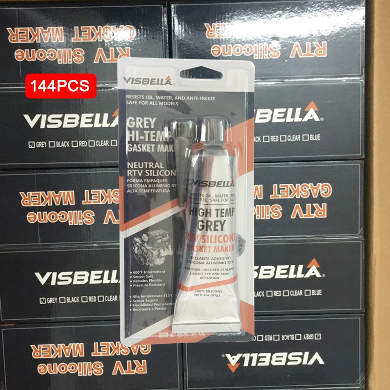 

VISBELLA 144PCS 85g Neutral RTV Silicone Gasket Maker Sealant Glue Professional Heat Resistant for Engine Repair Hand Tool Sets