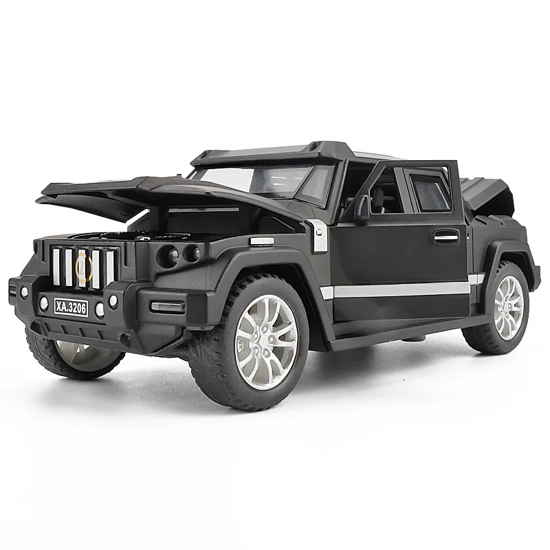 1:32 Metal Heavy Armored SUV Car Model Children Toys Alloy Simulation Off-road Bulletproof Vehicle 4 Doors Opened Pull Back | Игрушки и