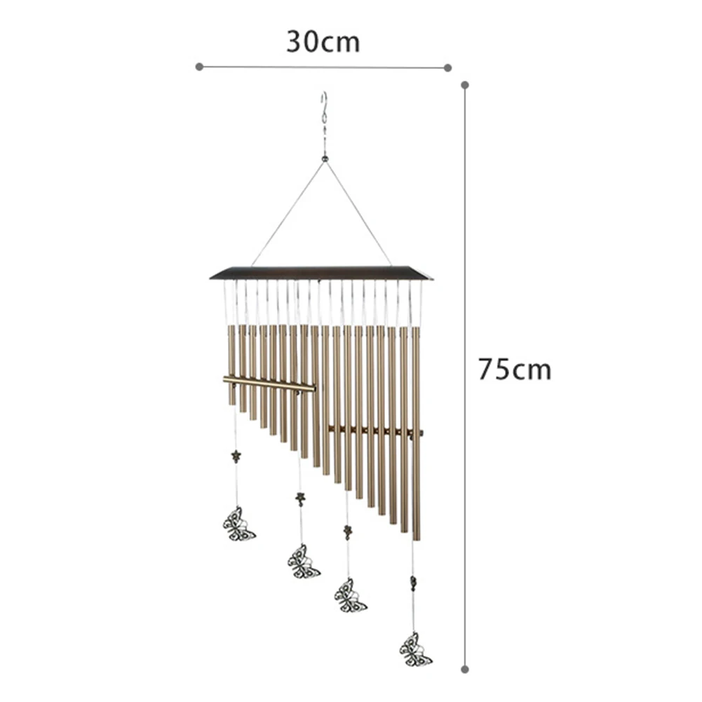 Lucky Wind Chimes металлические трубки бабочка ветер колокольчики домашний патио балкон дверь окно Висячие подарок украшение для спальни офиса