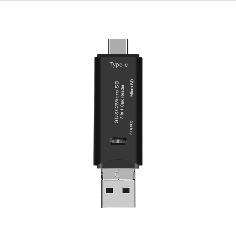 Красный Kebidu 3 в 1 тип-c OTG кардридер Micro USB флэш-накопитель многофункциональный адаптер разъем Высокоскоростной TF OTG считыватель карт памяти - Цвет: Красный
