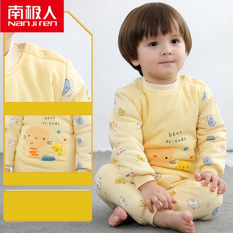 NANJIREN 0-2year Baby Clothes Set Boys Girls Winter Cotton Warm Cartoons Padded Newborn Sweater Comfortable Kids Pajamas | Детская