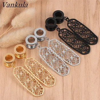 

Vankula 12pcs Wholesale Ear Plug Tunnel Gauge Stainless Steel Gold Black Steel Ear Expander Body Piercing Jewelry For Woman Man
