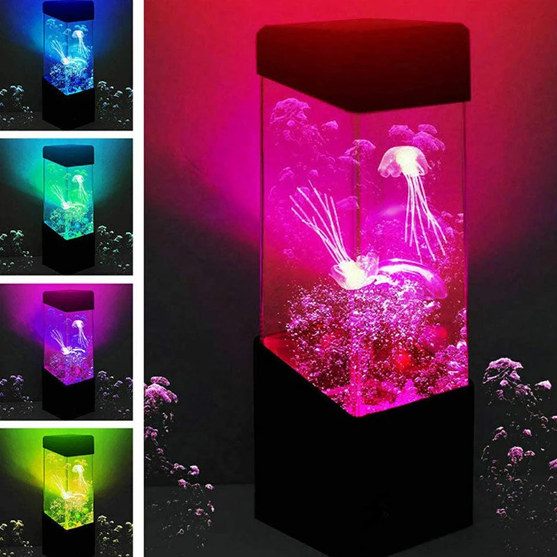 Jellyfish Aquarium 18led Lampe Se détendre Table de nuit latern décor humeur y8a1