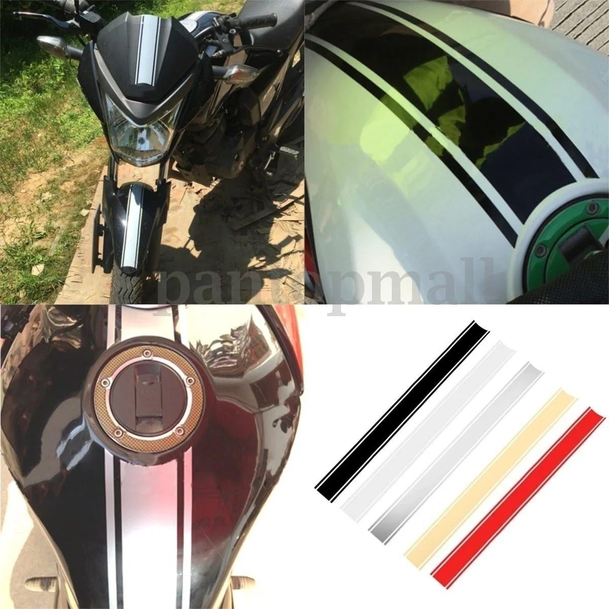 (2pc) Motorcycle Tank Fairing Cowl Vinyl Stripe Pinstripe Decal Sticker DIY For Cafe Racer | Дом и сад