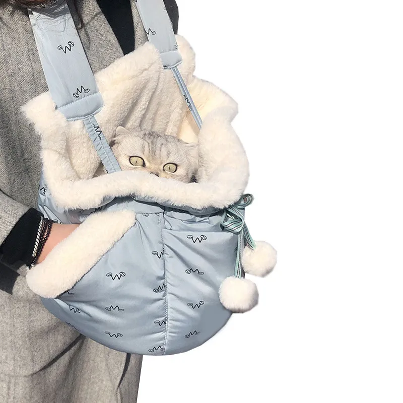 

Outdoor Pet Dog Cotton Carrier Bag Pet Dog Front Bag New Out Double Shoulder Portable Travel Backpack Keep Warm Backpack /House