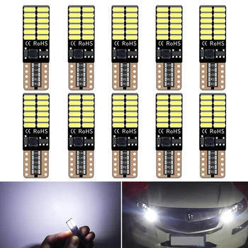 

10Pcs W5W T10 Canbus LED Bulb Car Clearance Interior Lights Error Free Automobiles 12V 6000K White For Audi BMW Mercedes Toyota