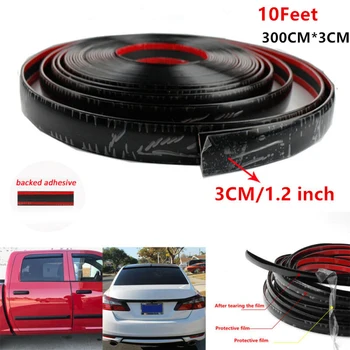 

Black Trim Molding Car Door Side Tailgate Decorate Protect Strip 10ft 10FT*1.2in /300CM*3CM