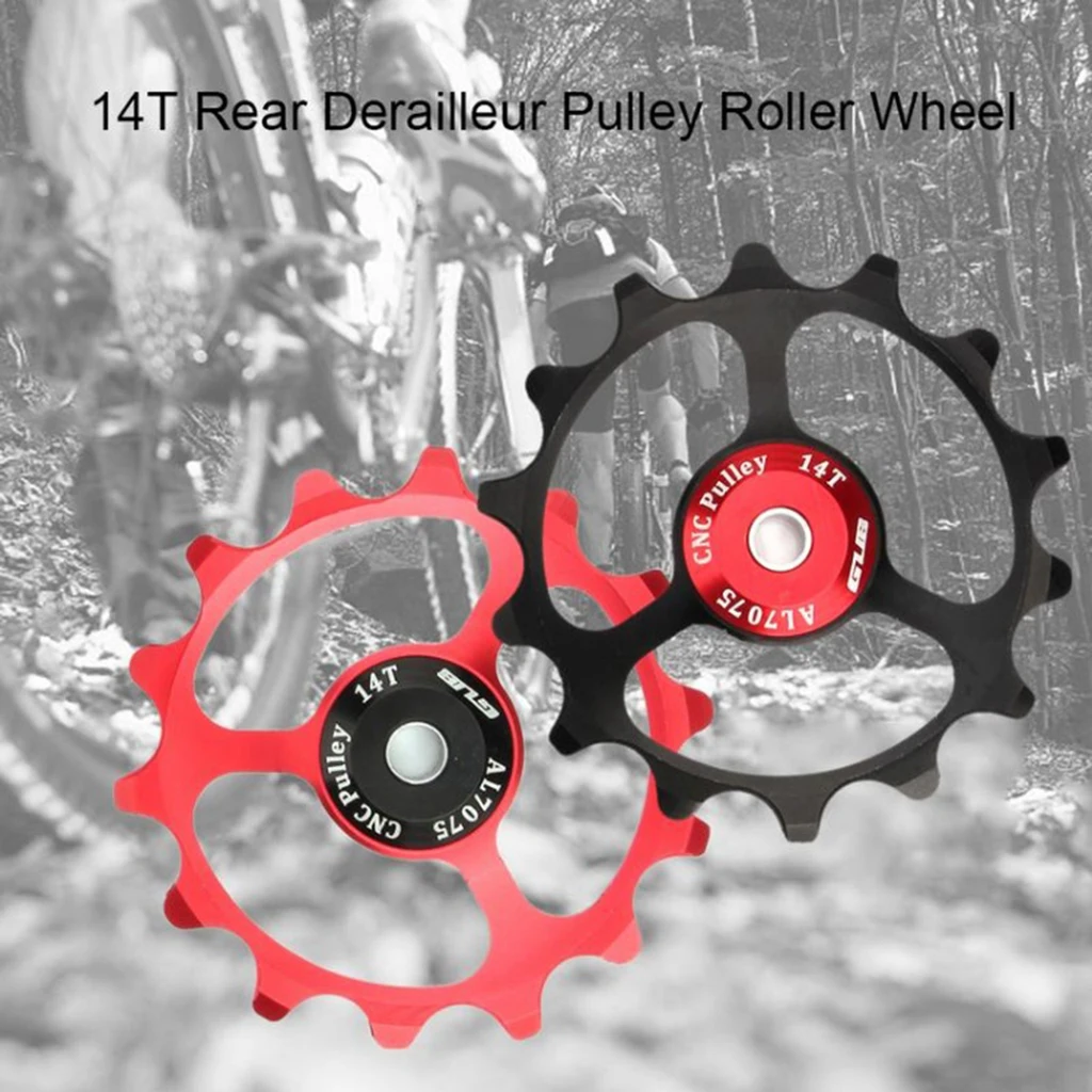 

Positive/Negative 14 Teeth Bicycle Bike Guide Wheel Rear Dial Wheel Guide Roller Apply for Rear Derailleur of 14 Teeth