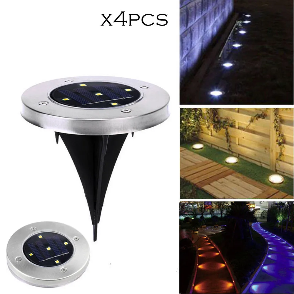 

Jonggo 4Pcs 5LED Solar Power Buried Light Under Ground Lamp Outdoor Path Garden Decking Festival Decoration #30ph