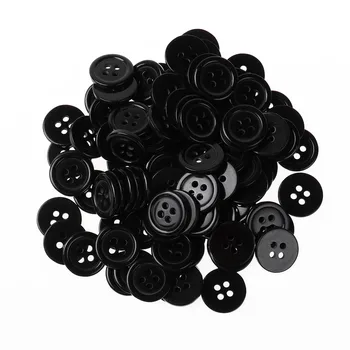 

1Roll 30M Flat Elastic Band with Button Hole and 100Pcs 15mm Black Resin Button for Clothing Macking DIY Garment Sewing Crafe