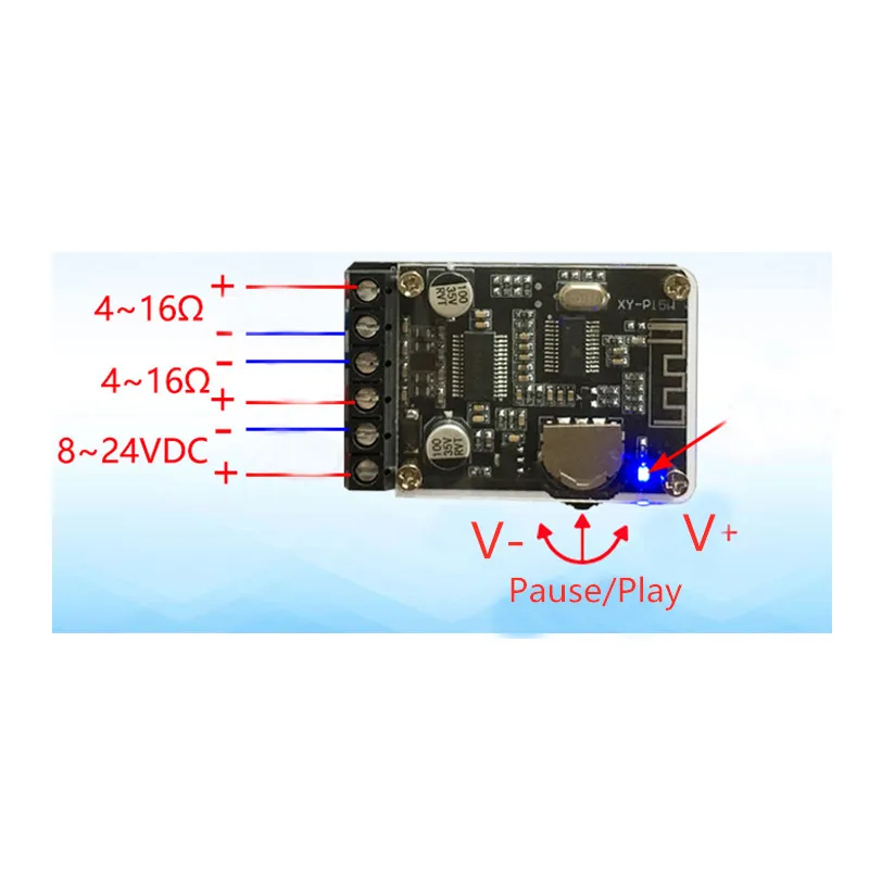 10 Вт/15 Вт/20 Вт/30 Вт/40 Вт стерео Bluetooth 5,0 усилитель мощности 12 В/24 В высокой мощности Цифровой усилитель модуль XY-P15W XY-P40W