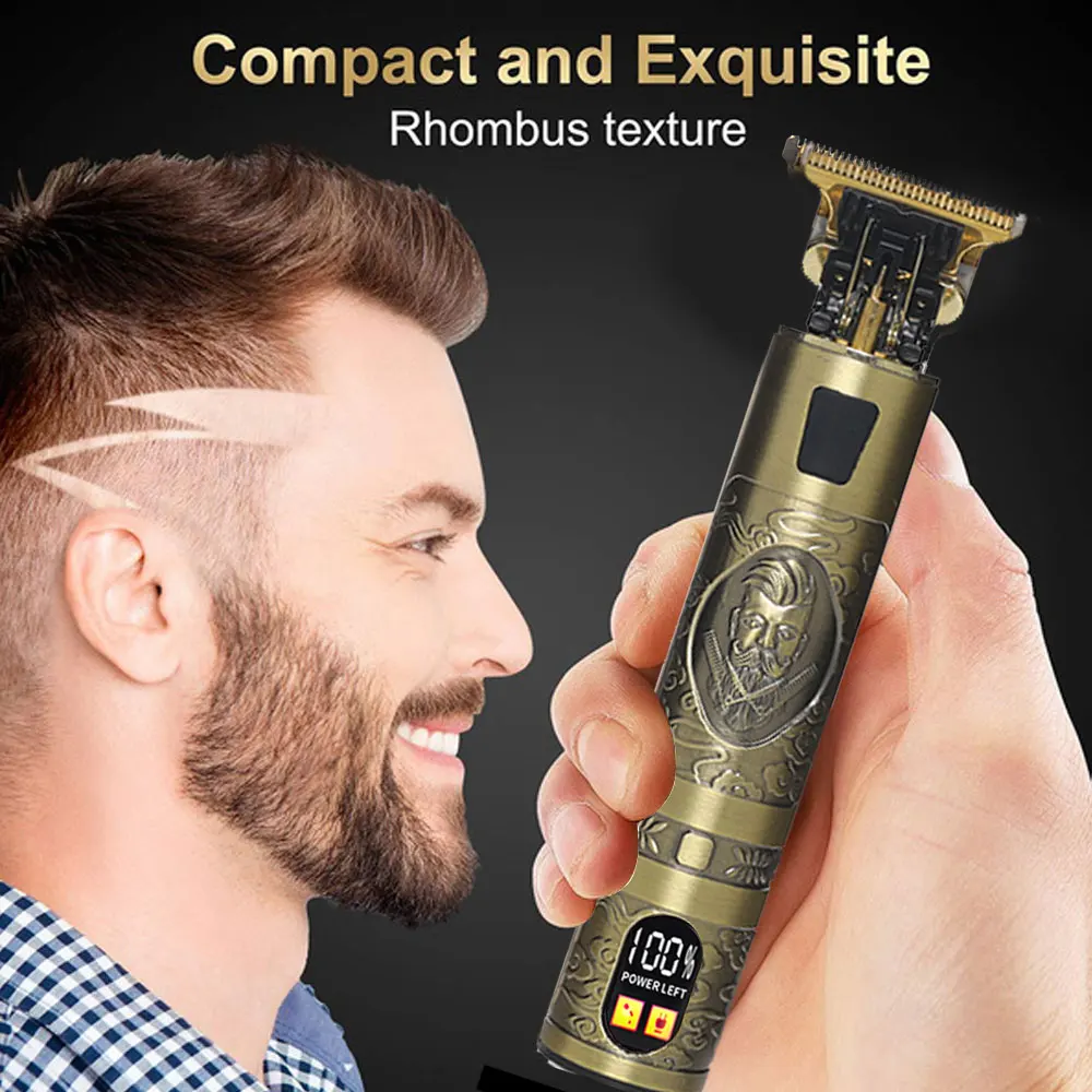 Electric Hair Trimmer For Men Rechargeable T Bald Clipper Professional Cutting Machine Barber Beard Shaver LCD | Бытовая техника
