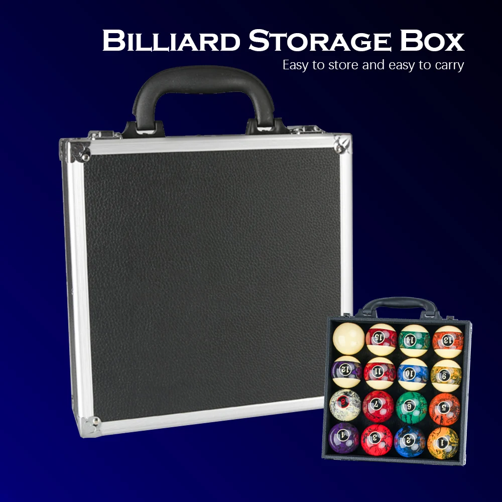 

Billiard Balls Storage Box Leather+Aluminum Ball Box Billiards Pool Carrying Case For Billiard Accessory With Carry Handle Black