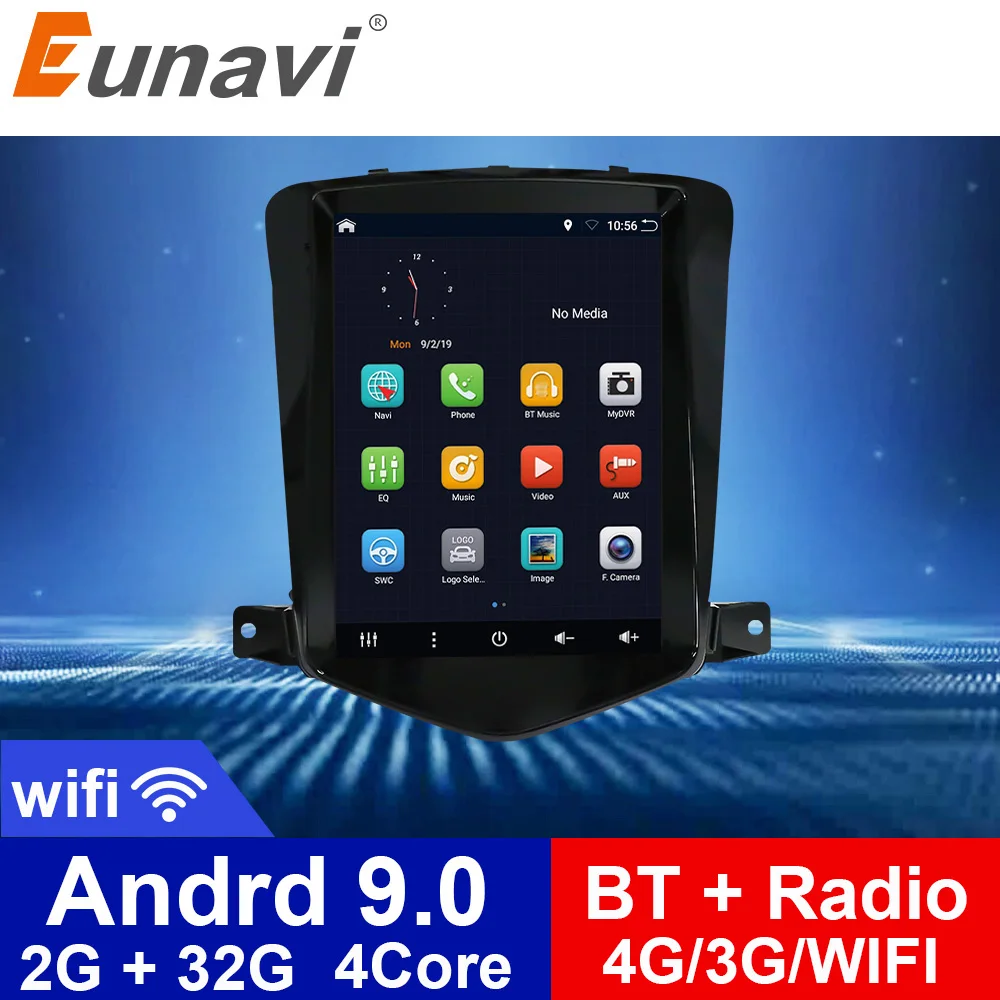 Автомагнитола Eunavi 2 Din Android мультимедийный плеер для Chevrolet Cruze J300 2009-2014 головное
