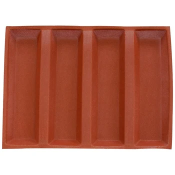 

Silicone Baguette Pan Non-Stick Perforated French Bread Pan Forms, Hot Dog Molds,Baking Liners Mat Bread Mould Orange