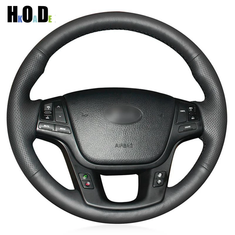 

Искусственная кожа DIY сшитый вручную автомобильный чехол на рулевое колесо для Kia K7 Cadenza 2011-2015 Kia Sorento 2009-2014 Автомобильные аксессуары