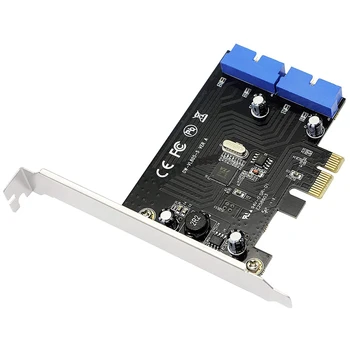 

PCI Express to Dual 19 Pin USB 3.0 Card PCI-E to Internal 20Pin Male Ports Adapter for PC (19 Pin)