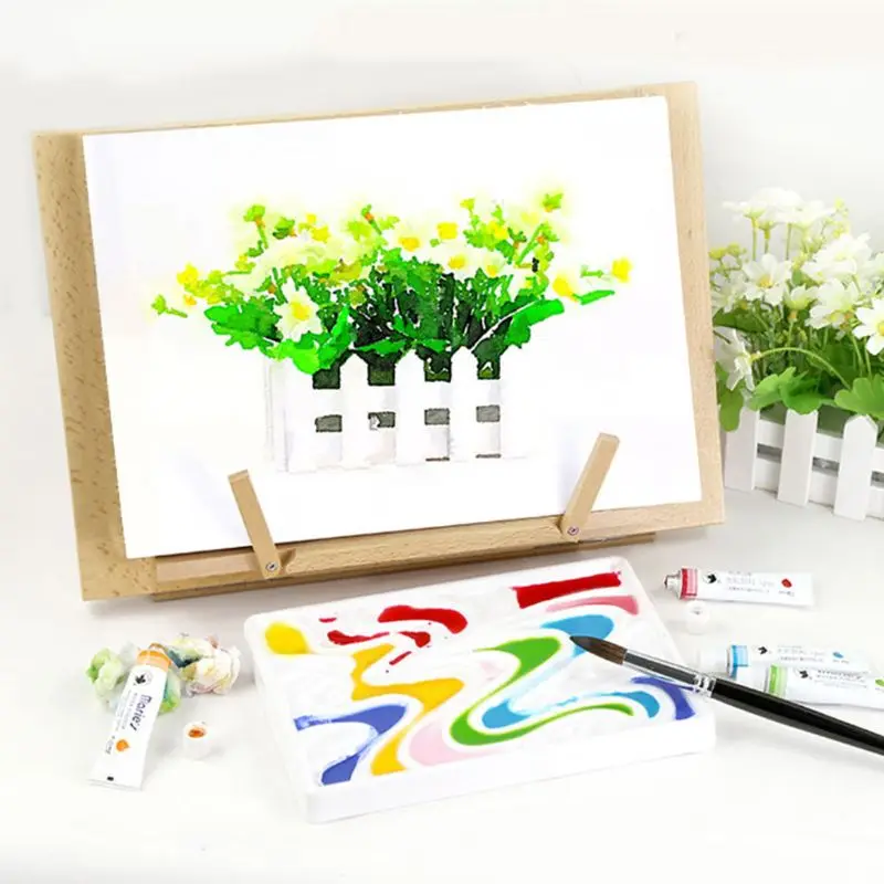 

Wavy Imitation Ceramic Palettes Square Watercolor Easy To Clean Palettes Tray For Artist Watercolor Gouache Painting Coloring