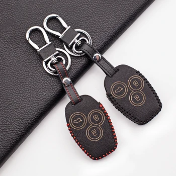 

3 Buttons Soft Texture Car Leather Key Case Cover For Renault Trafic Mestre Kangoo Clio Dacia Logan Sandero Protect Shell