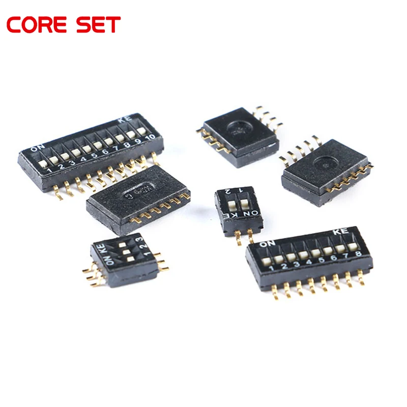 10 шт. скользящий переключатель SMD SMT 1P 2P 3P 4P 5P 6P 8P 10P 1 27 мм позиционный черный шаг