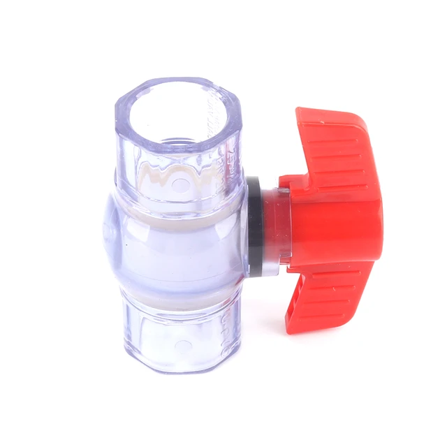 1Pc Pvc Átlátszó Golyószelep Belső Átmérő 20/25/32 Mm Kék Műanyag Tömlőszelep Akváriumcső -Szerelvényekhez - Image 3