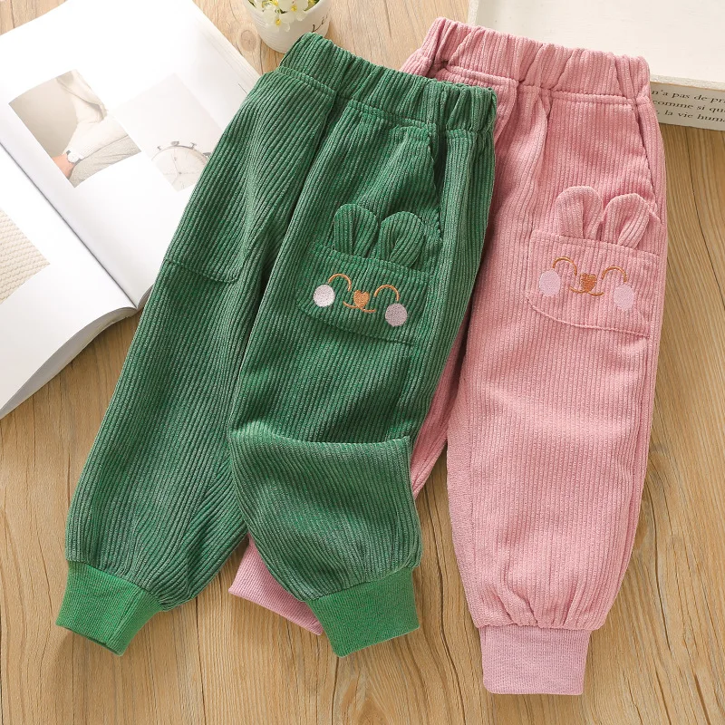 

2020 Autumn New Corduroy Trousers 2-6 Years Old Children's Western Style Loose Sweatpants Girls Pants