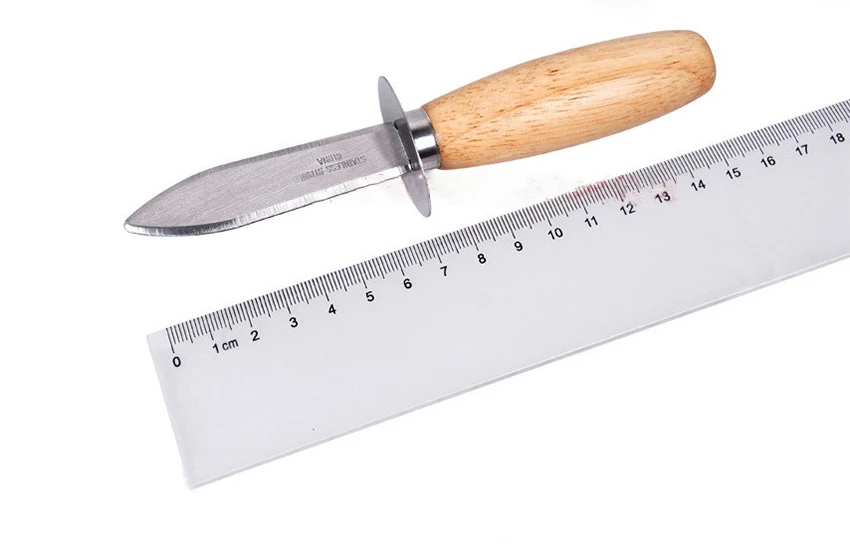 1 шт., нож из нержавеющей стали для устриц, ножи для морепродуктов, шуршащий нож для ракушек с острыми краями, нож для устриц с деревянной ручкой 15,6 см