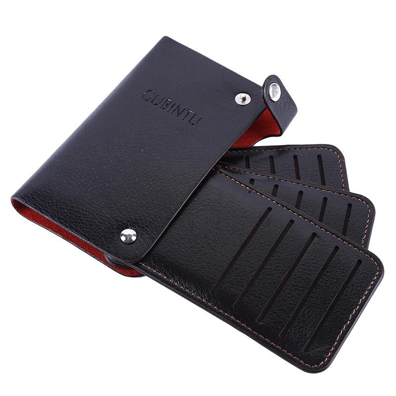

Fashion PU Leather Card Case Multi-card Rotation Clip Business Card Holder Men Women ID Credit Passport Card Bag