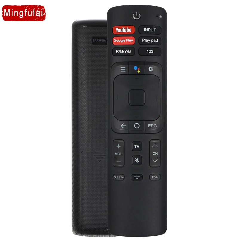 Mingfulai VU HISENSE LCD 스마트 TV 리모컨, 4K UHD, ERF3F69V, ERF3I69V, 유튜브 구글 플레이 애플리케이션, , 신제품