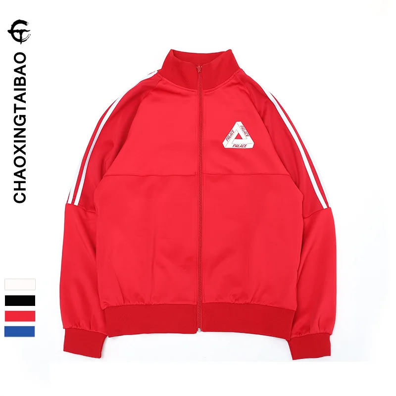 

Palace Life 2018 Autumn And Winter Contrast Color Three Bars Casual Loose-Fit Sports Jackets Men And Women Thin Jacket Hoodie